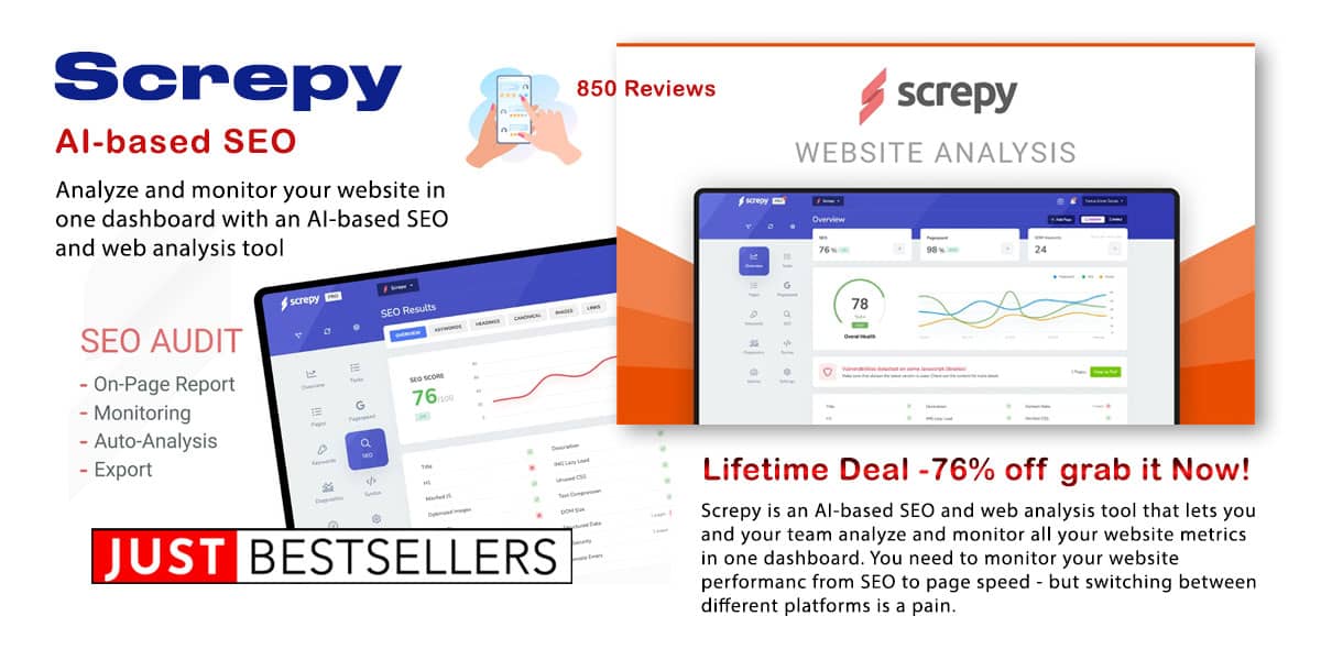 Just Bestsellers - Screpy AI SEO